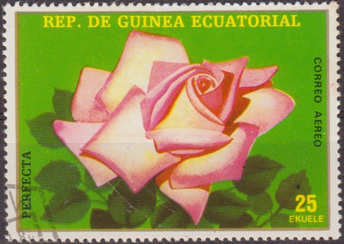 z vendido Guinea Ecuatorial 1979 Sello * Flora Flor 07 Rosa Perfecta 25e Guinée Equatoriale Preobliteré Matasello de favor Preobliterado 